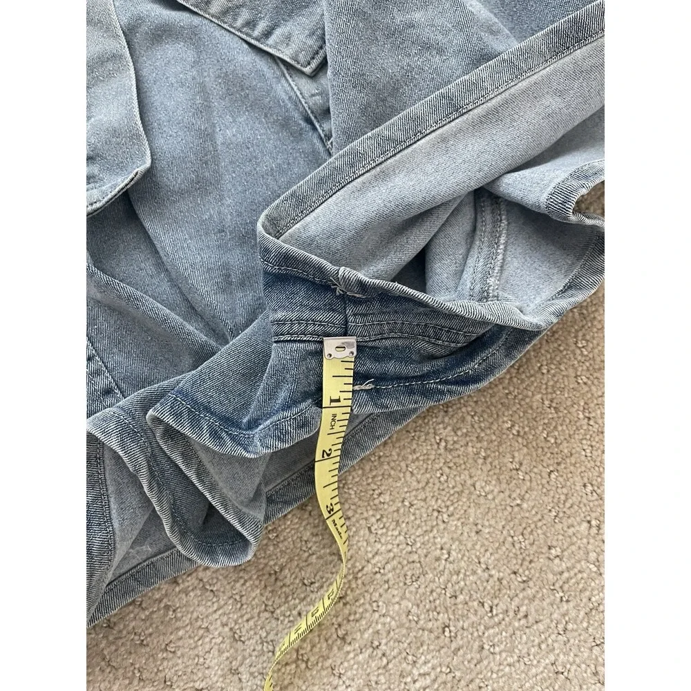 SWEET GENERIS Women's‎ PLUS Blue Cotton Denim Belted Jean Shorts-Sizes 1X and 3X